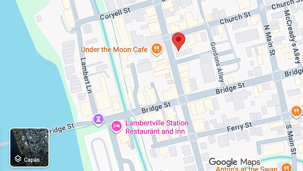Map showing Pirela Atelier — 20 North Union Street, Lambertville, NJ